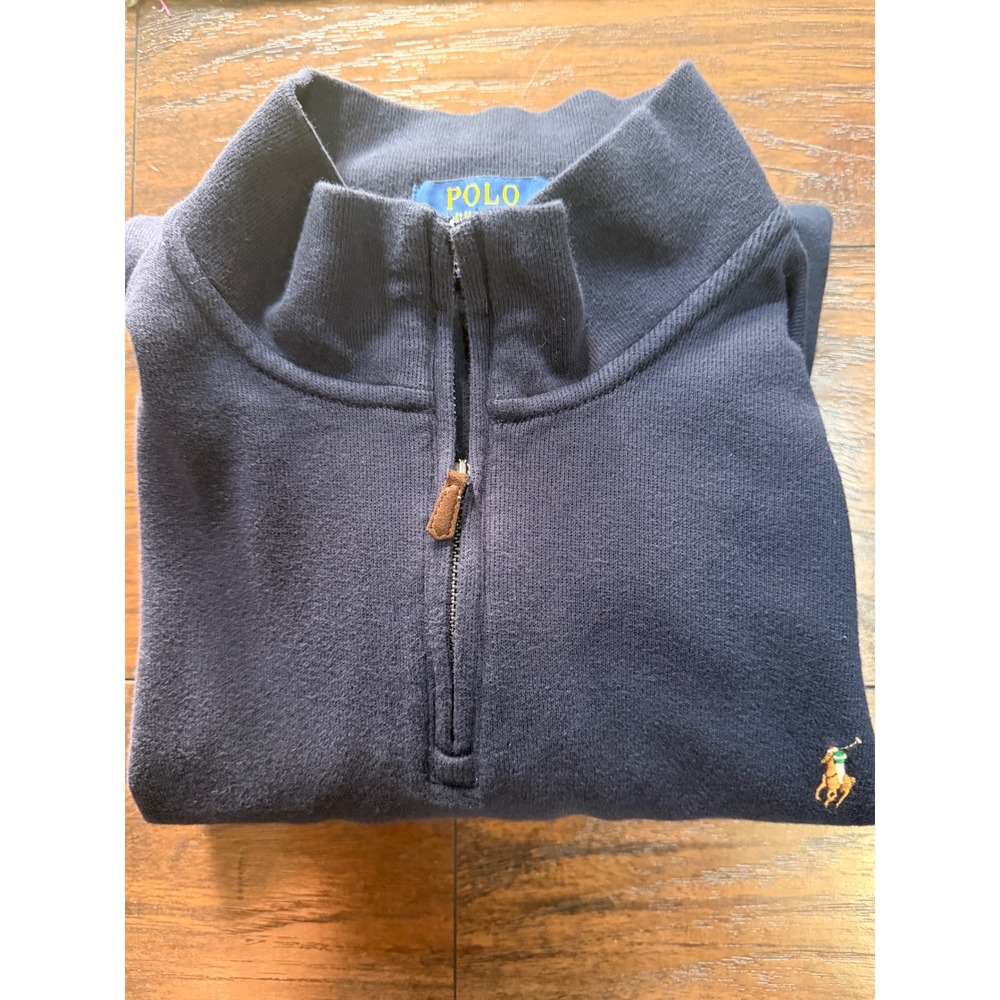 Polo Ralph Lauren Estate Rib Quarter Zip Pullover Navy Blue XXL Mens‎ Sweater